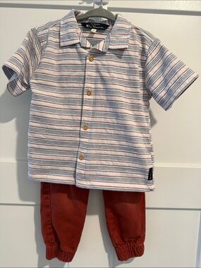 Ben Sherman White Shirt with Red and Blue Stripes - Kids
